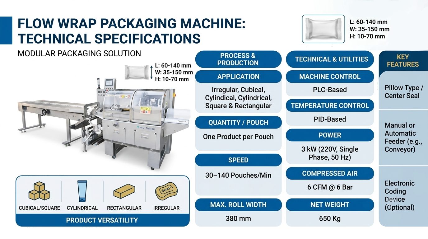 Horizontal Flow Wrap Machine